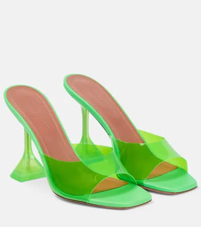 Amina Muaddi Green Lupita Heeled Sandals In Emerald Green