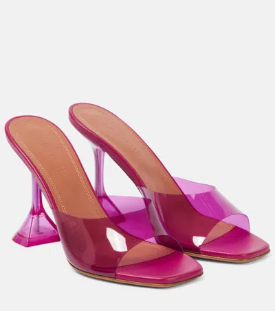 Amina Muaddi Lupita Pvc Sandals In Magenta