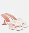 Amina Muaddi Lupita 70 White Net Mules In White