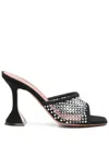 Amina Muaddi Lupita Open-knit And Leather Mules