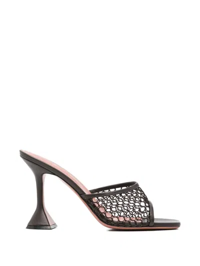 Amina Muaddi Square-toe High-heeled Sandals In Black