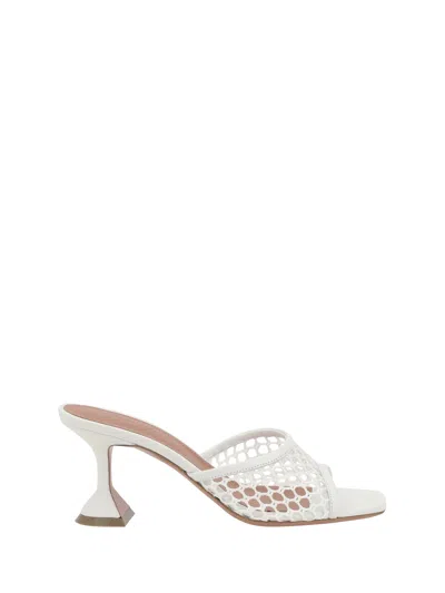 Amina Muaddi Lupita Net 70 Sandals In White