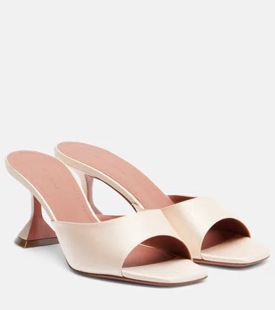 Amina Muaddi Lupita Satin Mules In Pink