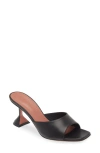 Amina Muaddi Lupita' Suede Heeled Slip Ons In Black
