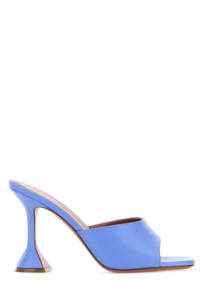Amina Muaddi Lupita Slide Sandal In Blue