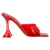 Amina Muaddi Lupita Slide Sandal Heels In Red Pvc