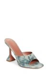 Amina Muaddi Ladies Lupita Printed Suede Tie Dye Denim Sandals In Tie Dye Denim