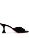Amina Muaddi Lupita Mules Aus Wildleder 70mm In Black