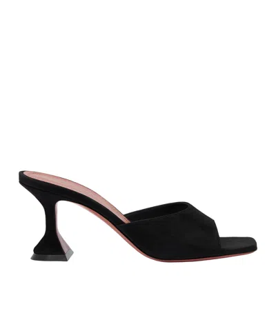 Amina Muaddi Lupita Slipper 70 Black Suede