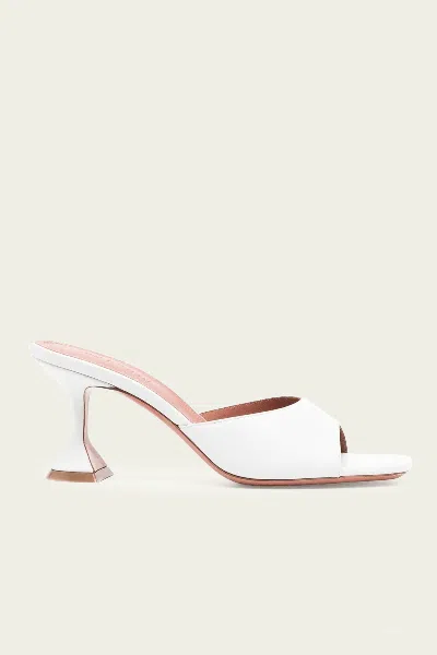 Amina Muaddi Lupita Slipper 70 In White Nappa In Multi