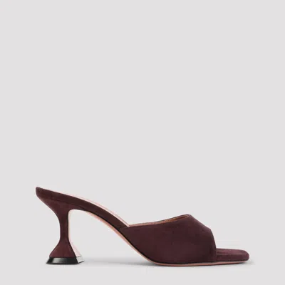 Amina Muaddi Lupita Slipper 70 Suede Sandals In Red