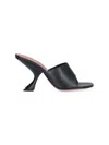 Amina Muaddi 90mm Lupita Sculpted Heel Sandals In Black