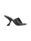 Amina Muaddi 90mm Lupita Sculpted Heel Sandals In Black