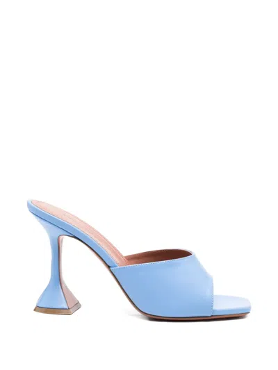 Amina Muaddi Blue Lupita Slipper 95 Heeled Sandals