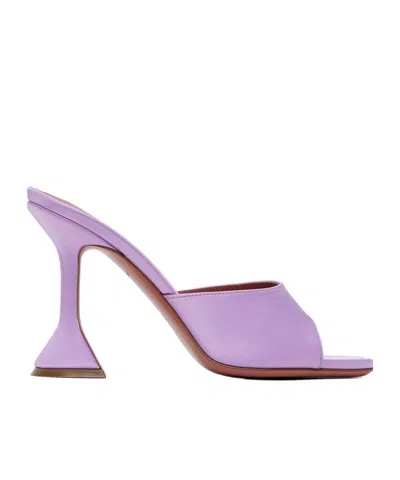 Amina Muaddi Purple Lupita Slipper Heeled Sandals In Violet