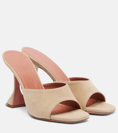 Amina Muaddi Lupita Suede Mules In Black