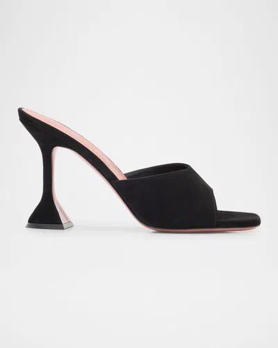 AMINA MUADDI LUPITA SUEDE PEDESTAL MULE SANDALS