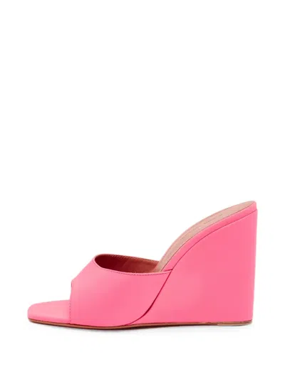 Pre-owned Amina Muaddi Lupita Wedge Sandals In Pink
