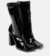 Amina Muaddi Marine 100mm Leather Ankle Boots In Black