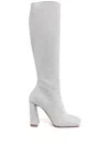 Amina Muaddi Marine Glitter Knee-high Boots In 银色