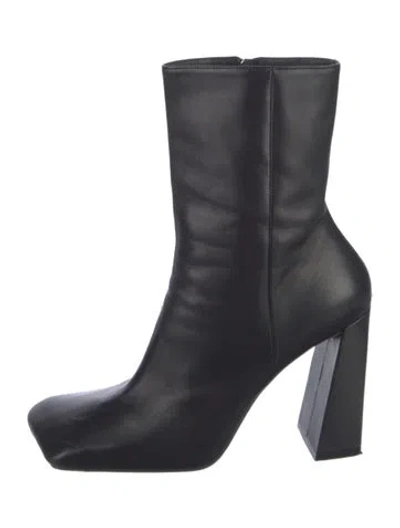 Pre-owned Amina Muaddi Marine Leather Boots In Black