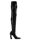 Amina Muaddi Leather Thigh-high Block Heel Boots