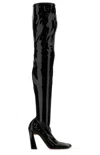 Amina Muaddi Marine Stretch Thigh High Boots In Black