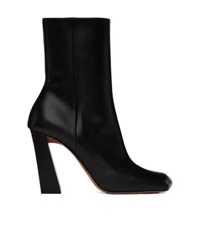 AMINA MUADDI MARINE ZIPPER SHORT BOOTS
