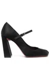Amina Muaddi 95mm Charlotte Satin Pumps In Black