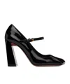 Amina Muaddi Charlotte 95 Patent Leather Mary Jane Pumps In Black