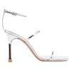 Amina Muaddi Maya Leather Sandals In Silver
