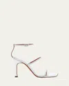 Amina Muaddi Maya Metallic Strappy Stiletto Sandals In Silver