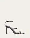 Amina Muaddi Maya Patent Ankle-strap Sandals In Black