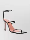 Amina Muaddi Black Patent Calf Leather Maya Sandals
