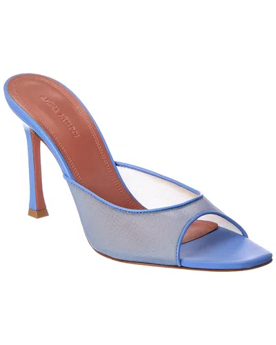 Amina Muaddi Leather-trimmed Mesh Mules In Multi