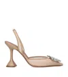 Amina Muaddi Antiqued Gold Mesh Begum Pumps In Neutral