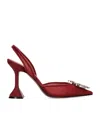 Amina Muaddi Mesh Begum Slingback Pumps 95 In Burgundy