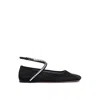 Amina Muaddi Ane Crystal-embellished Mesh Ballerina Shoes In Black
