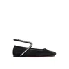 Amina Muaddi Mesh Crystal Ballerina Flats In Black