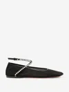 Amina Muaddi Ane Crystal-embellished Mesh Ballerina Shoes