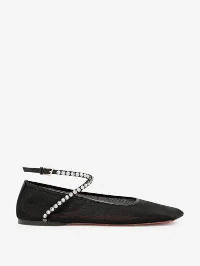 AMINA MUADDI AMINA MUADDI MESH CRYSTAL BALLERINAS