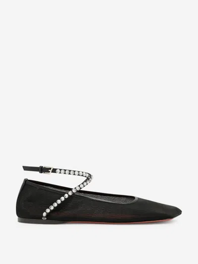 AMINA MUADDI AMINA MUADDI MESH CRYSTAL BALLERINAS
