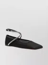 Amina Muaddi Ane Crystal-embellished Mesh Ballerina Shoes