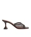Amina Muaddi Square Toe High Heel Sandals In Black