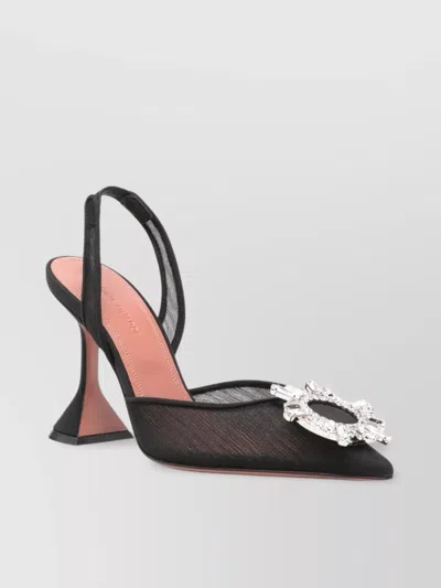Amina Muaddi Mesh Slingback Pumps Detail Embellished