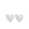 Amina Muaddi Silver Heartbreaker Earrings