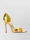 Amina Muaddi Metallic Finish Open Toe Sandals