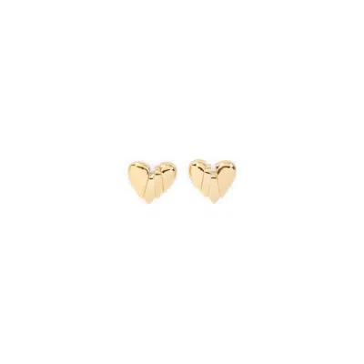 Amina Muaddi Metallic Heart-shaped Earrings In Gold