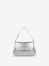 Amina Muaddi Metallic Shoulder Bag In Silver