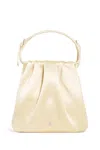 Amina Muaddi Vittoria Logo Printed Embellished Handle Bag In Beige